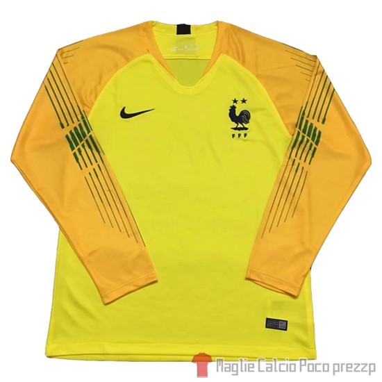 Maglia Francia Portiere Manica Lunga 2018 Giallo - Clicca l'immagine per chiudere